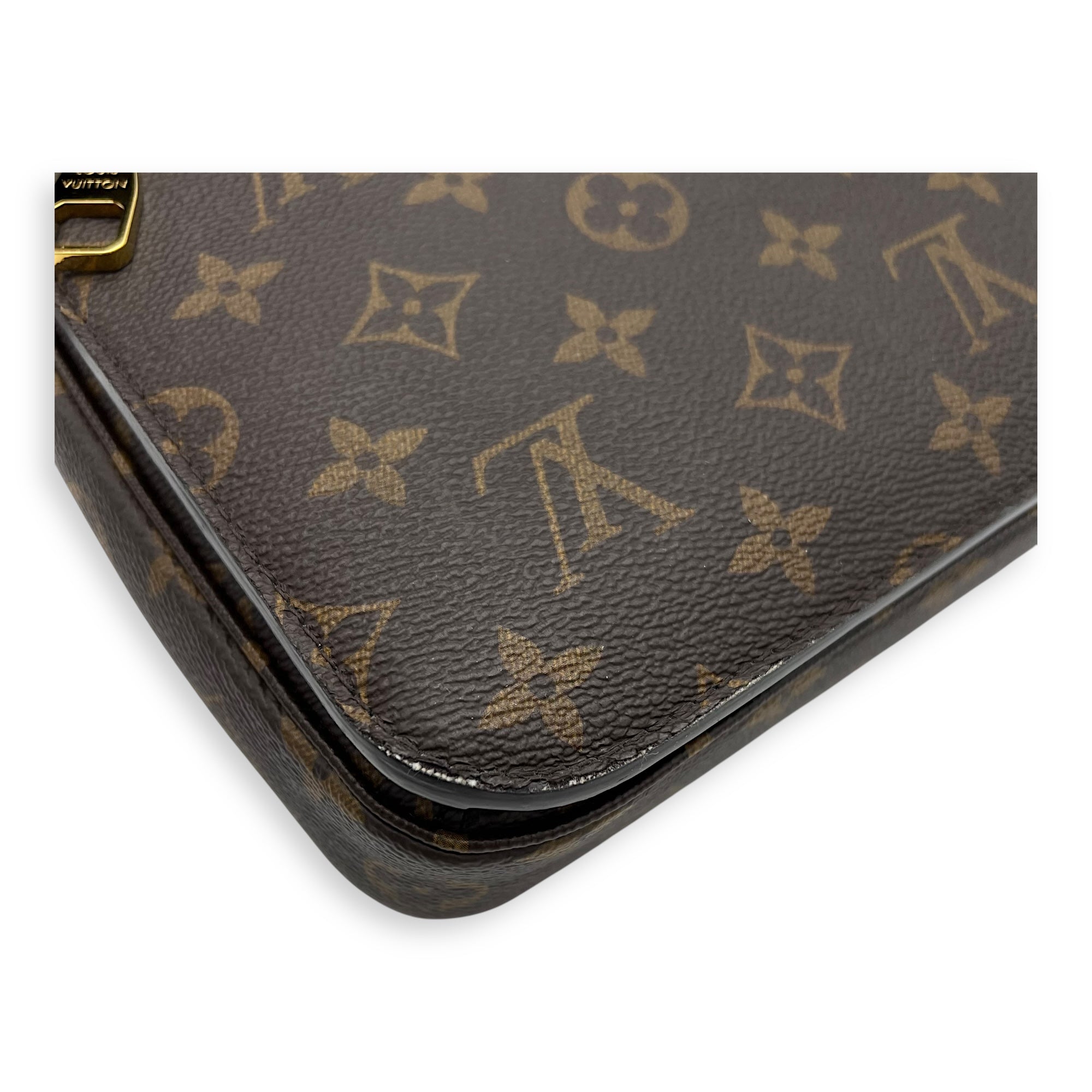 Metis Brown Crossbody Bag in Monogram Coated Canvas, Gold hardware - Image 14
