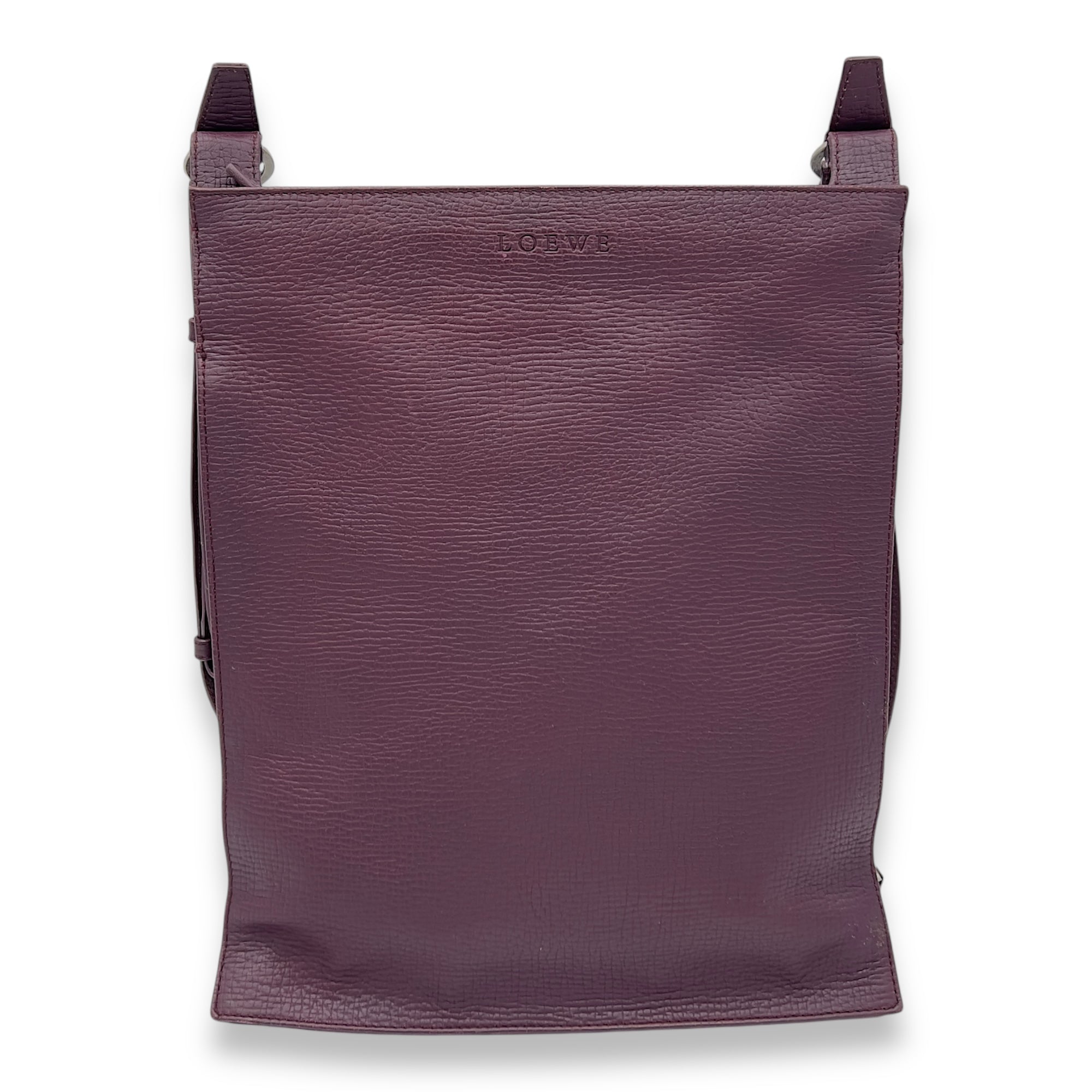 Logo Purple Crossbody Bag in Calfskin, Silver hardware