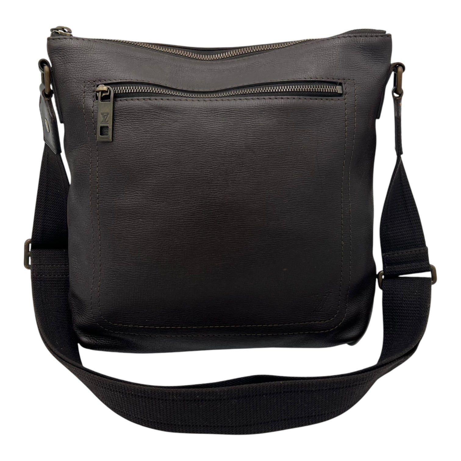 Utah Crossbody Bag Brown in Taiga Leather, Brushed Gold hardware - Image 15