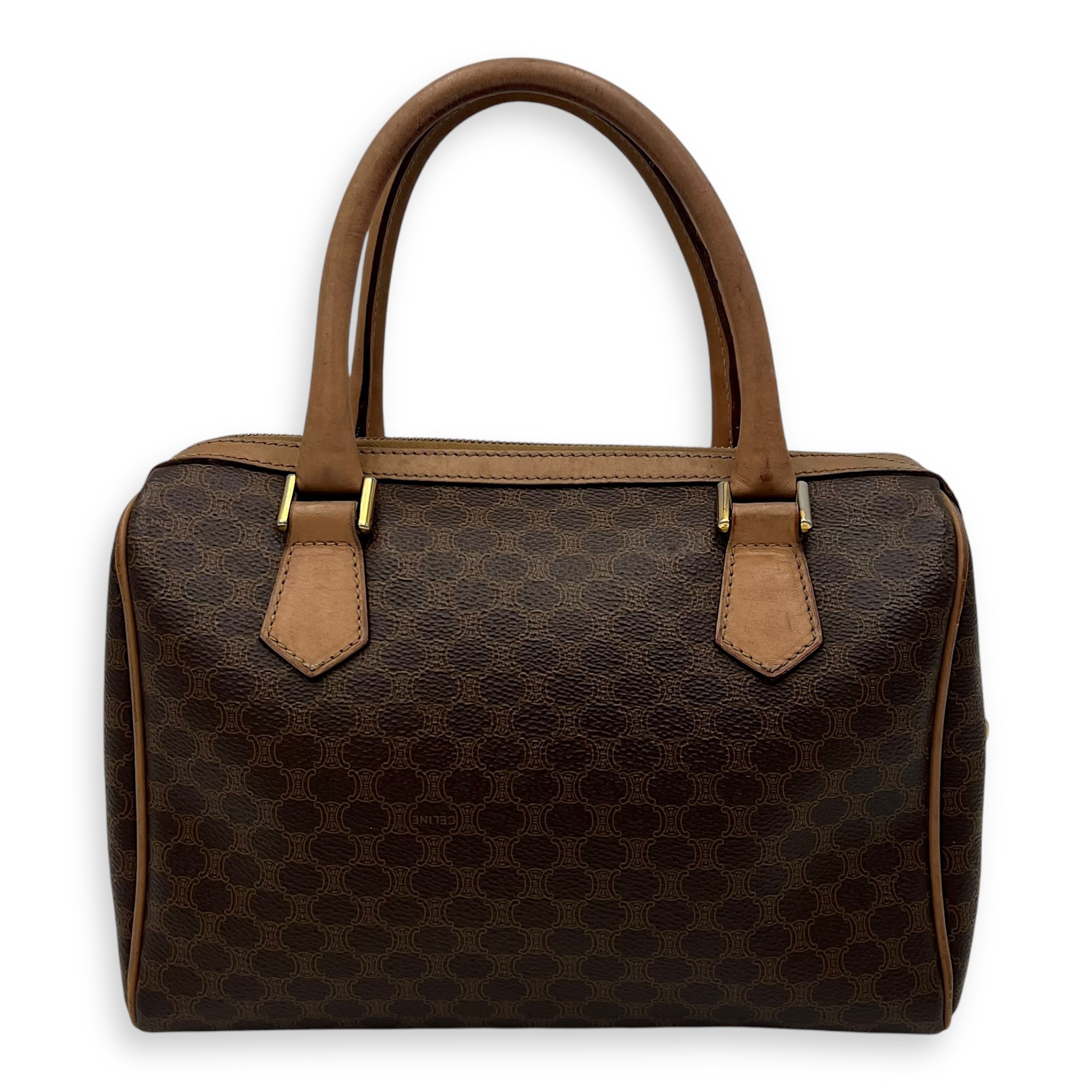 Macadam Top Handle Bag Brown in Coated Canvas, Gold hardware - Image 3