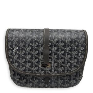 Belvedere Crossbody Bag Grey in Coated Canvas, Silver hardware