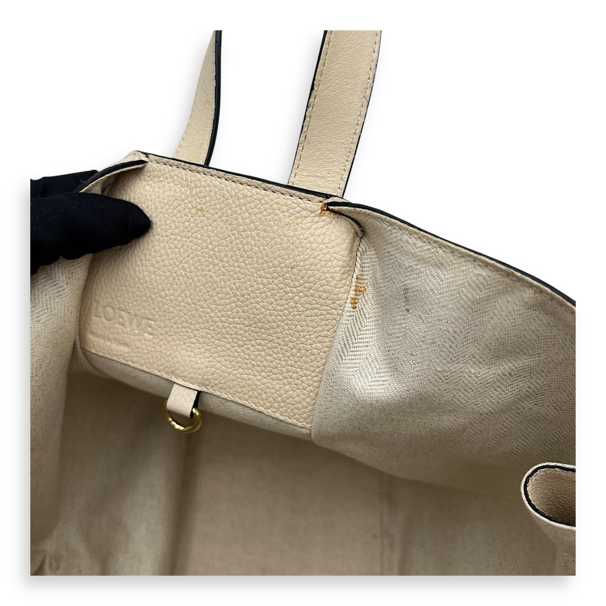 Hammock Small Beige Shoulder Bag in Calfskin, Gold hardware - Image 10
