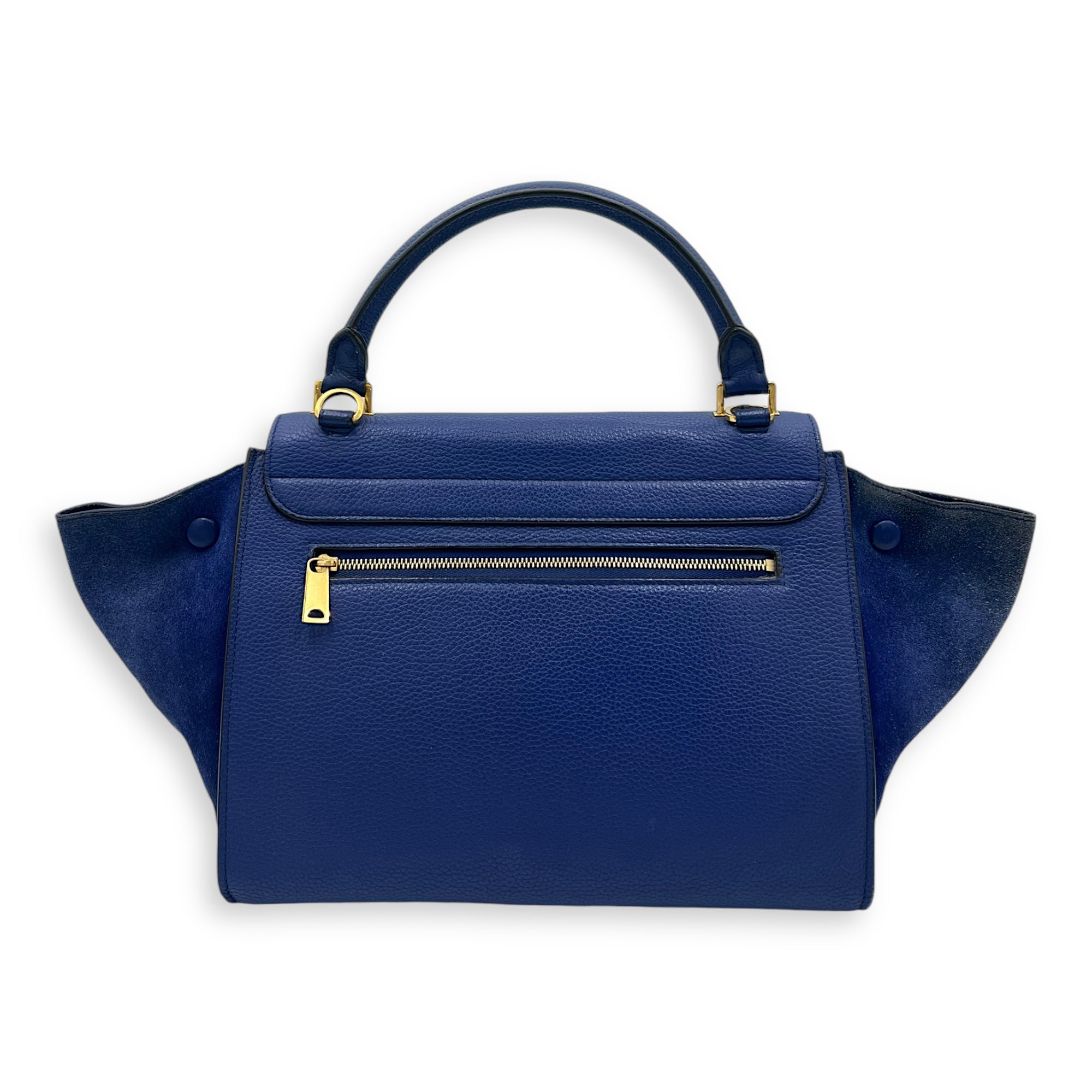 Trapeze Small Blue Shoulder Bag in Calfskin, Gold hardware - Image 5