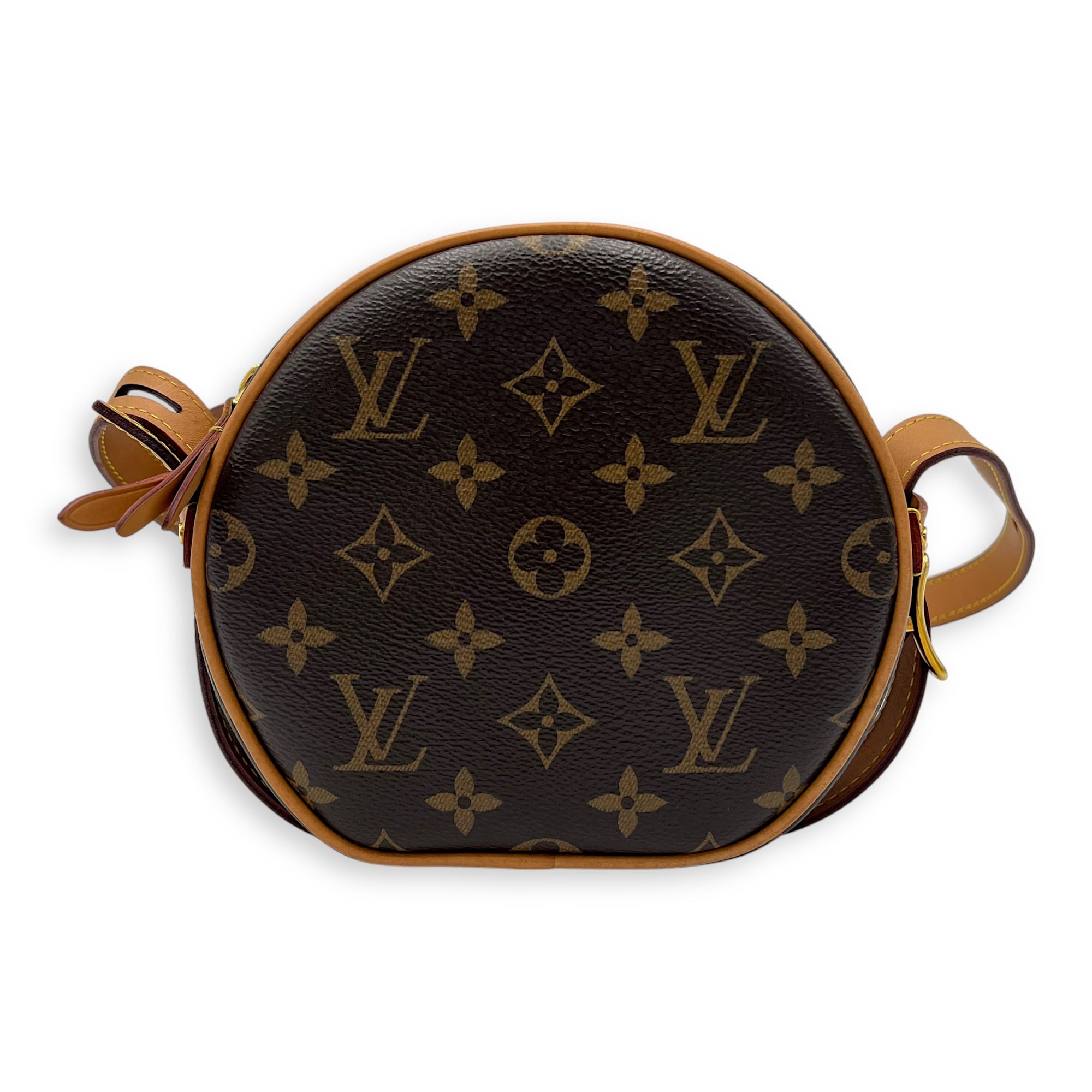 Boite a Chapeau PM Brown Crossbody Bag in Monogram Coated Canvas, Gold hardware - Image 3