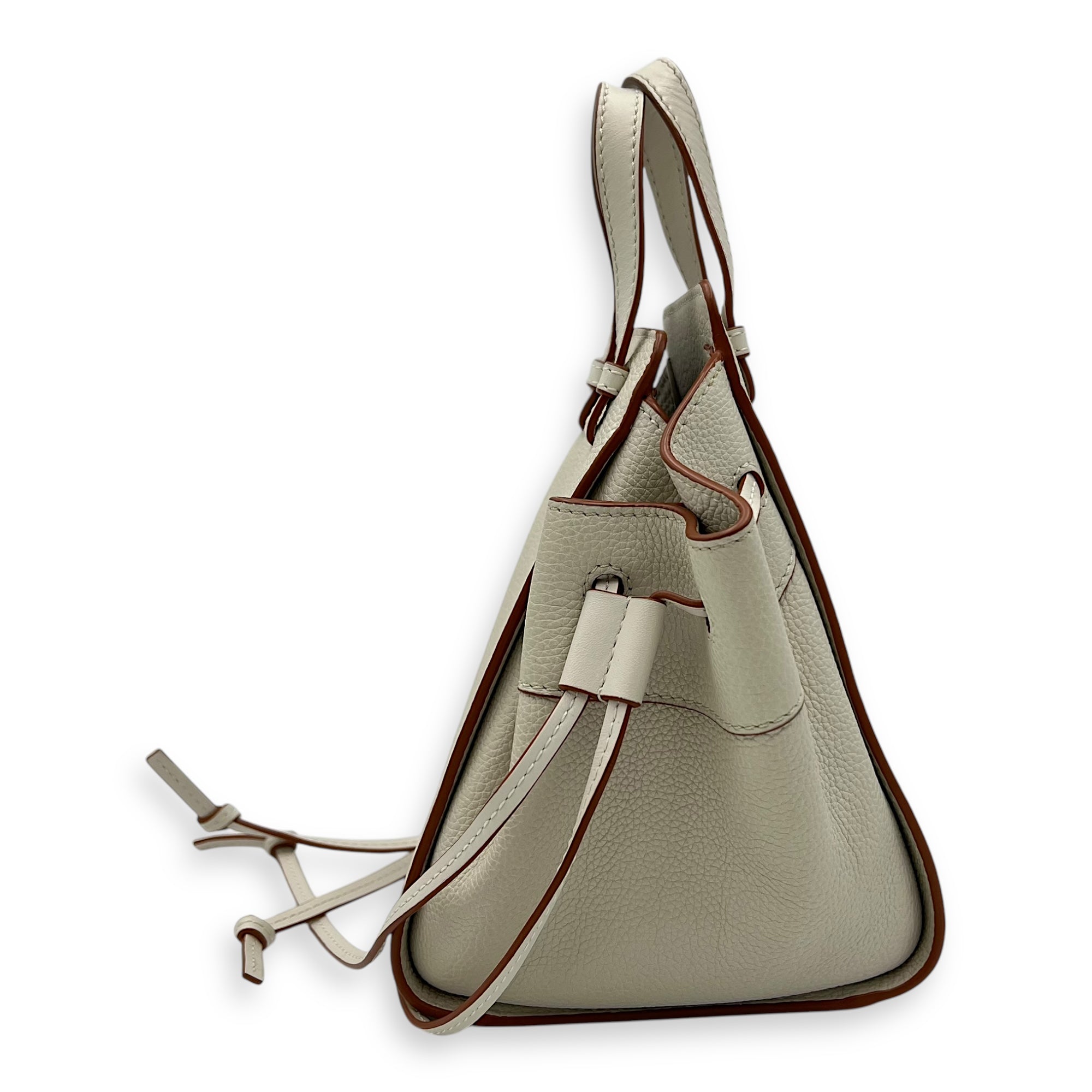 Hammock Crossbody Bag Mini White in Calfskin, Gold hardware - Image 4