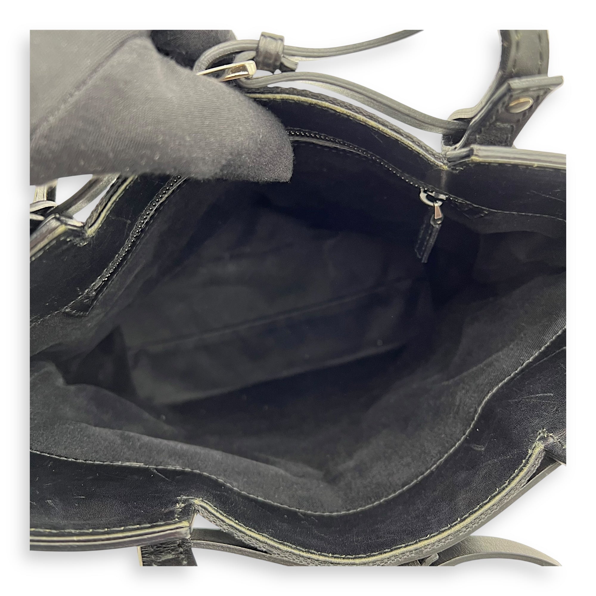 GG Top Handle Bag Black in Canvas, Silver hardware - Image 7