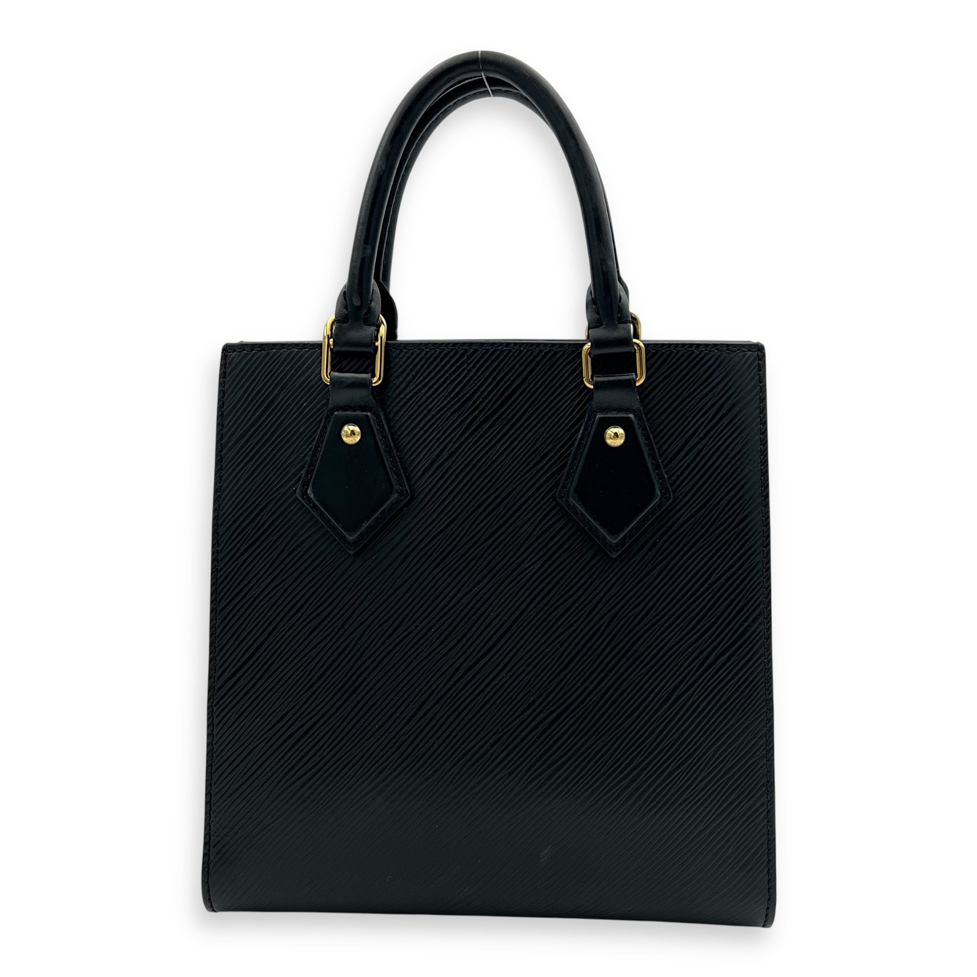 Sac Plat Top Handle Bag Black in Epi Leather, Gold hardware - Image 3