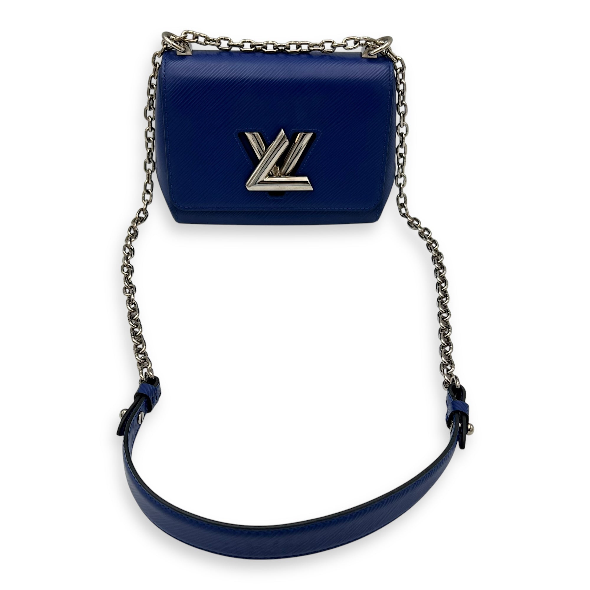 Twist PM Blue Shoulder Bag in Epi Leather, Gold hardware - Image 11
