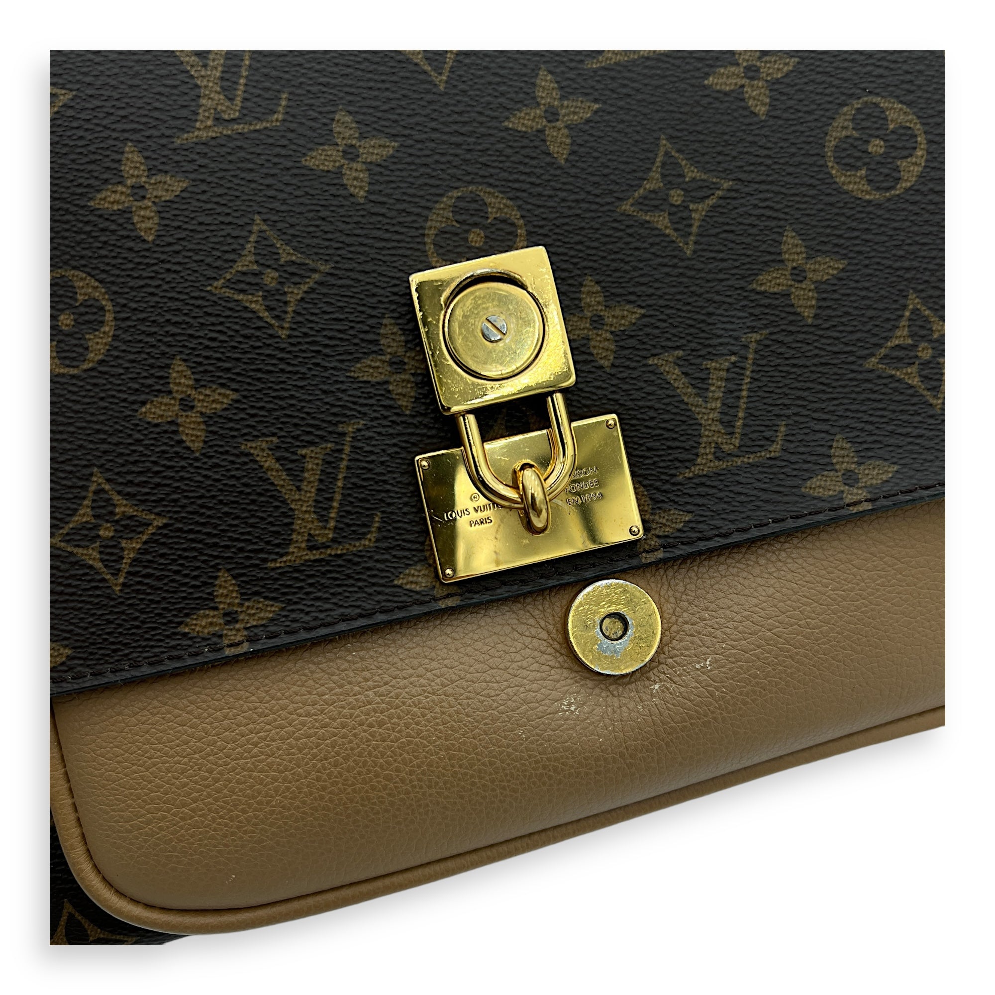 Marignan Top Handle Bag Brown in Monogram Coated Canvas, Gold hardware - Image 8