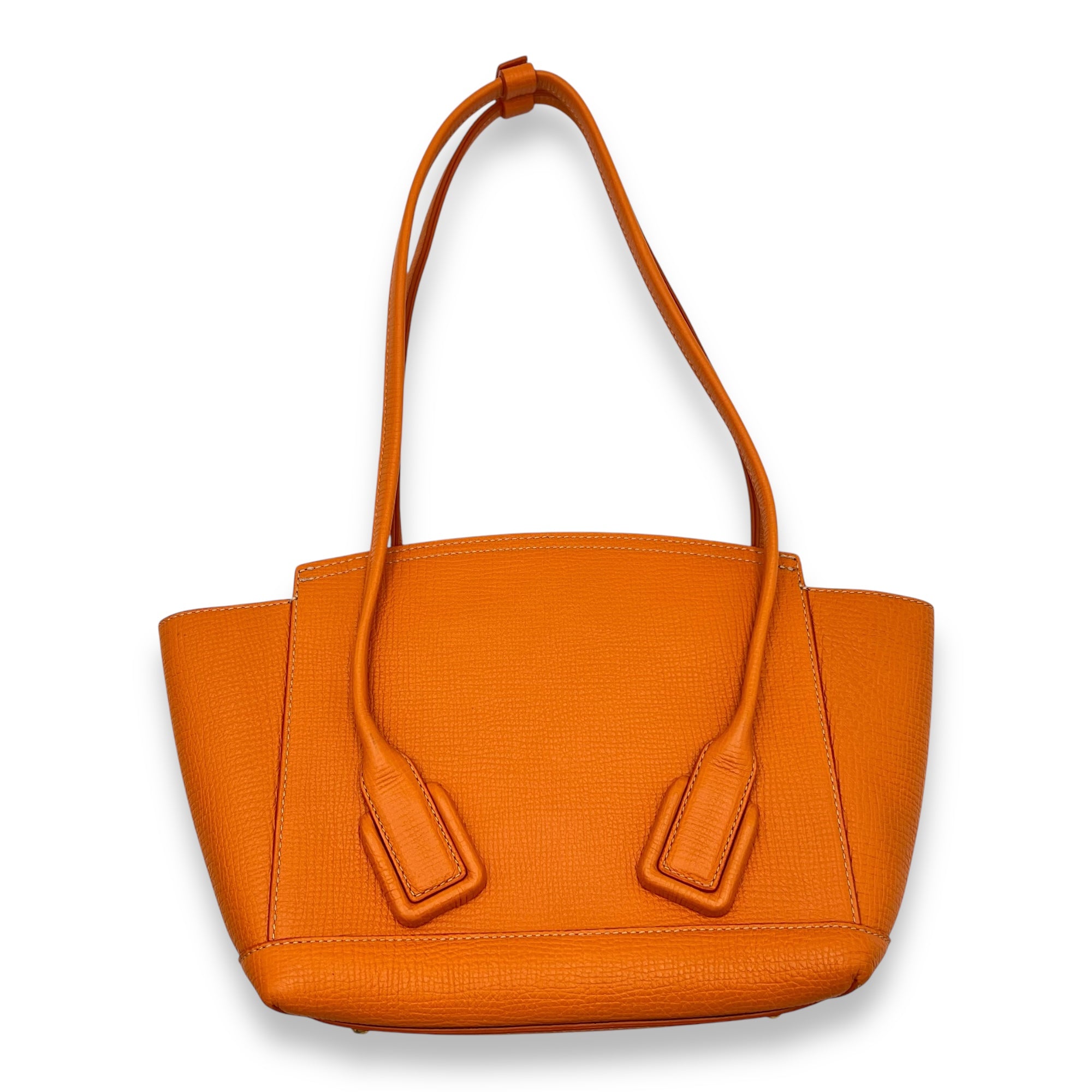 Arco Top Handle Bag Orange in Calfskin, Gold hardware - Image 3