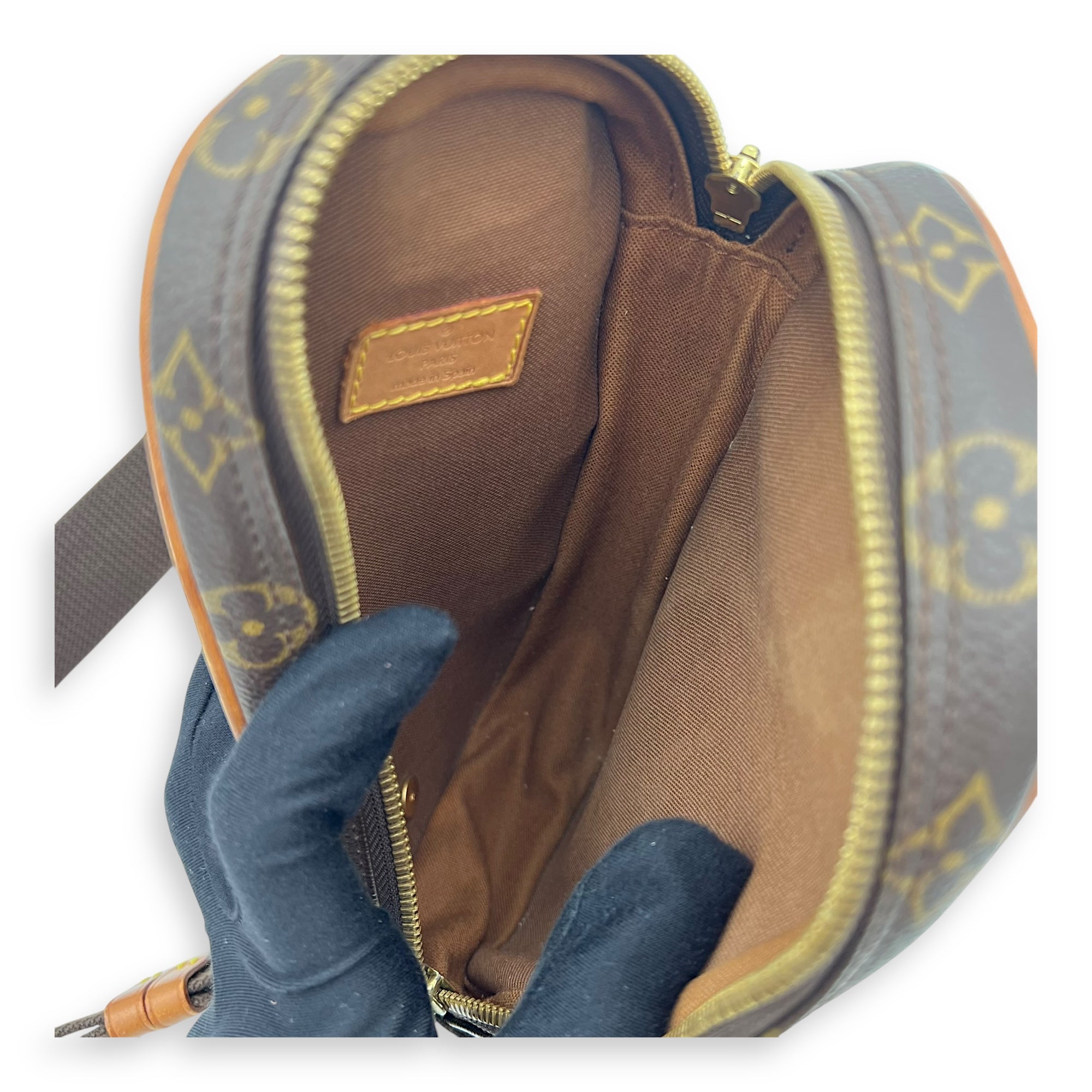 Pochette Gange Brown Belt Bag in Monogram Coated Canvas, Gold hardware - Image 7