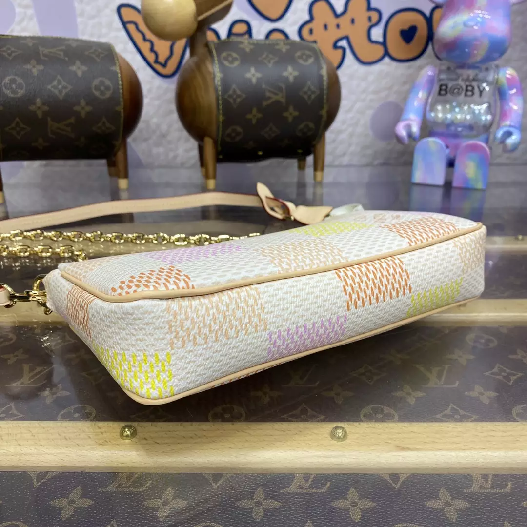 Pochette Accessoires Peach Pink Damier Canvas - Repbags.ru - Image 4