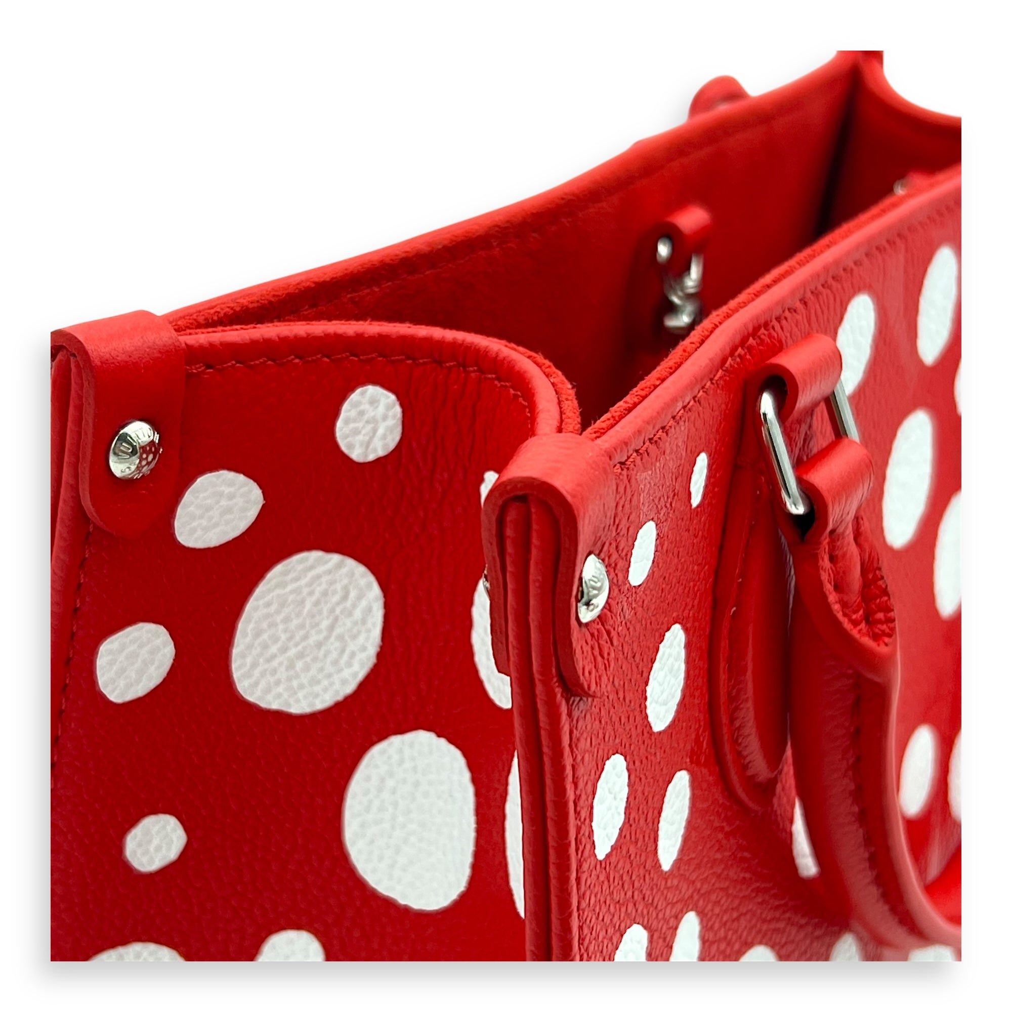 OnTheGo PM x Yayoi Kusama Top Handle Bag in Empreinte Leather, Silver hardware - Image 7