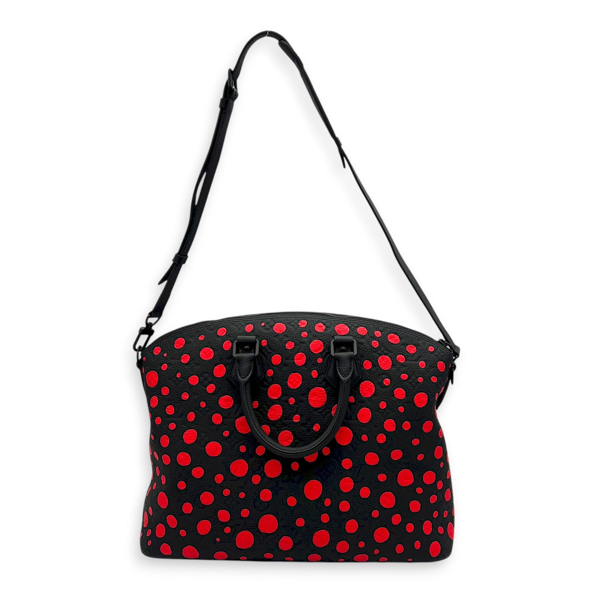Lockit x Yayoi Kusama Top Handle Bag in Empreinte Leather, black hardware - Image 15