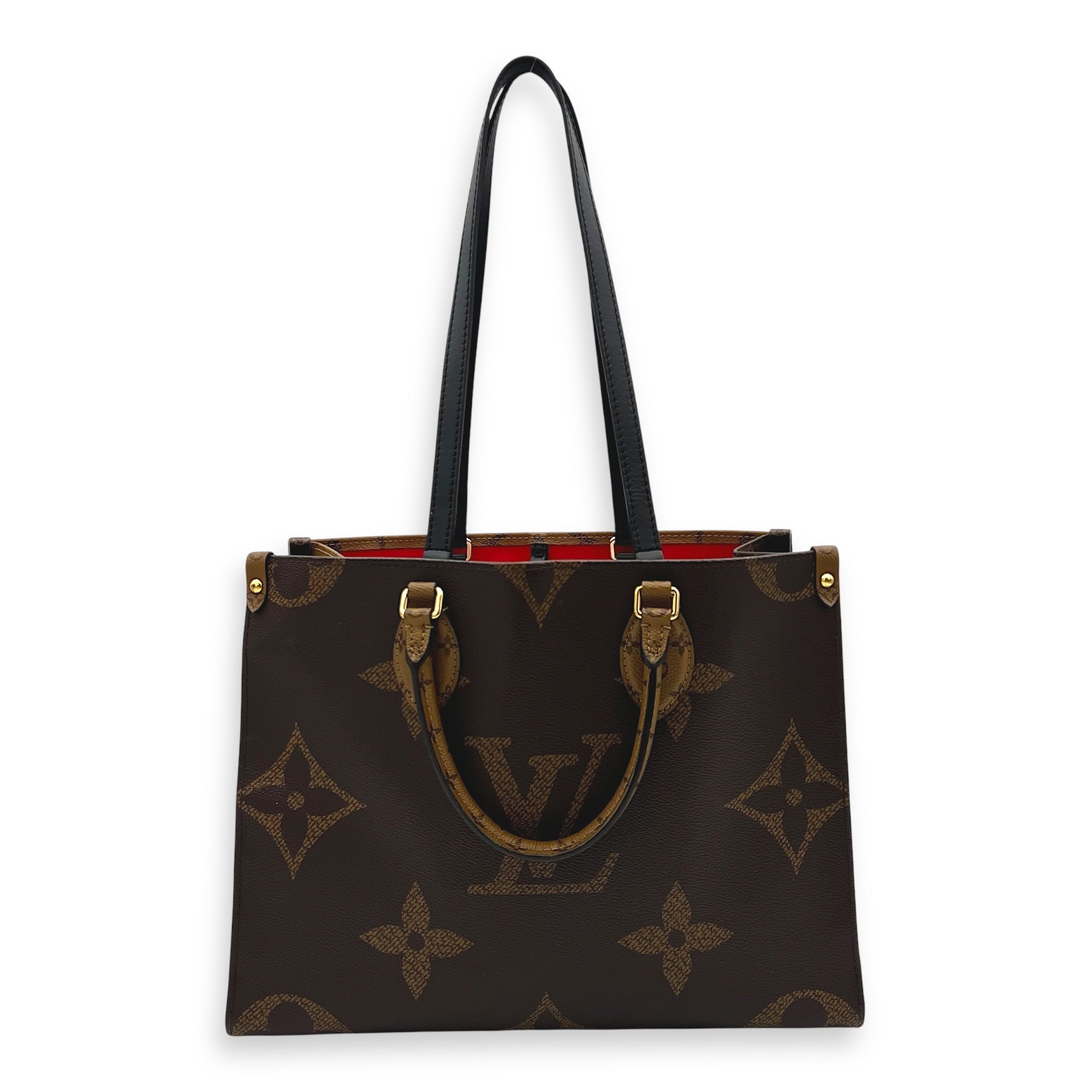 OnTheGo MM Brown Top Handle Bag in Monogram Coated Canvas, Gold hardware - Image 13