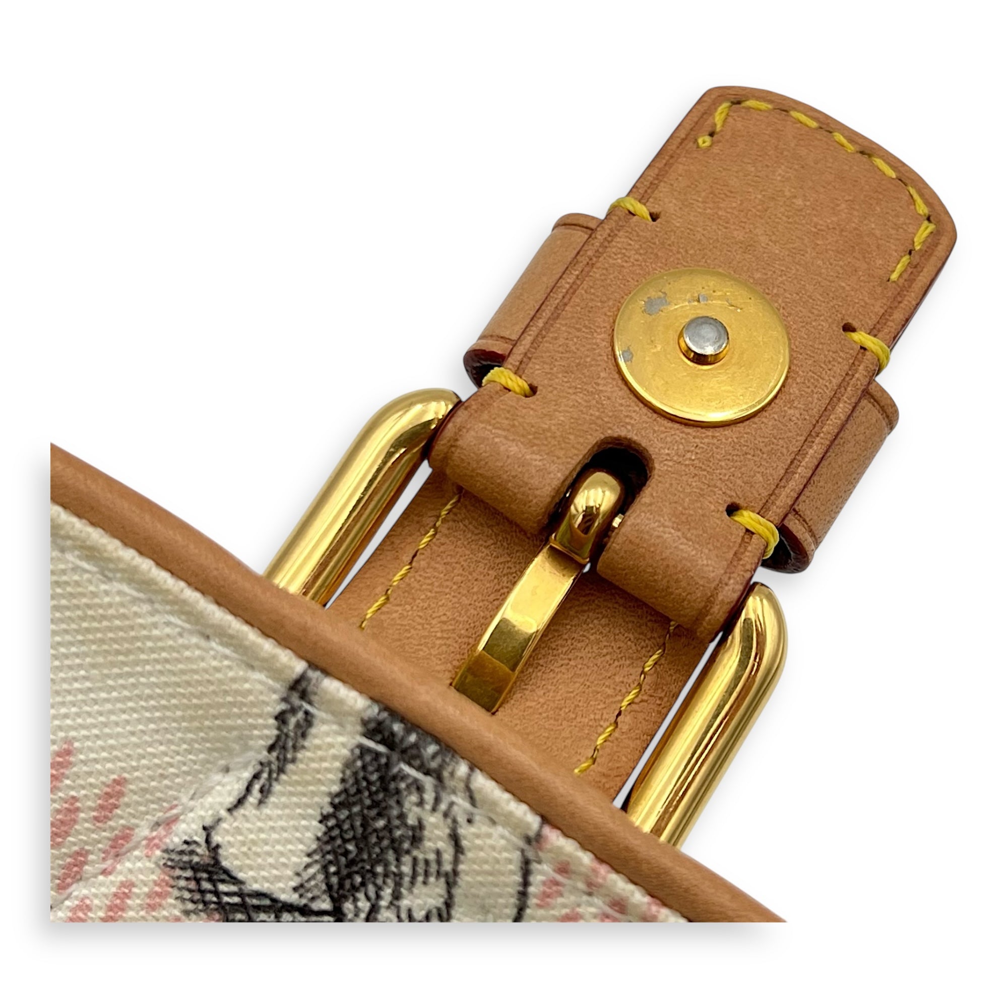 Montsouris Crossbody Bag Green in Coated Canvas, Gold hardware - Image 12