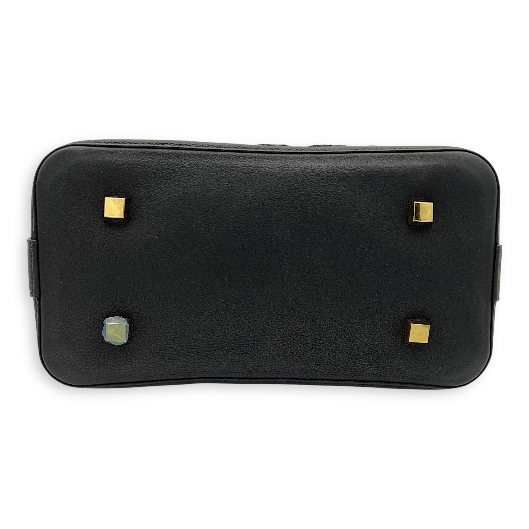 Alma Top Handle Bag Brown in Leather and sequins, Gold hardware - Image 6