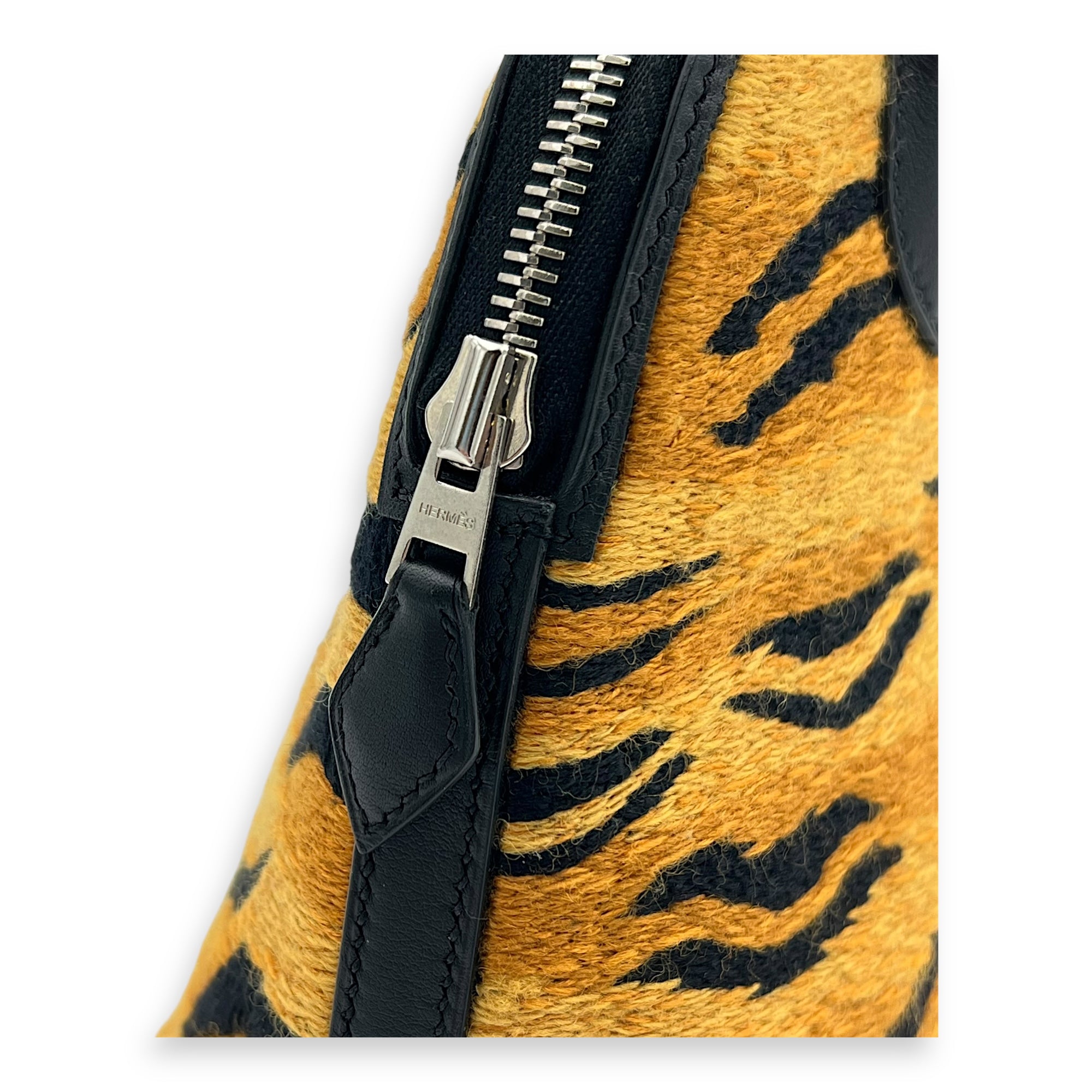 Tiger Bolide 27 Brown Top Handle Bag in Embroidered/Swift, Palladium hardware - Image 8