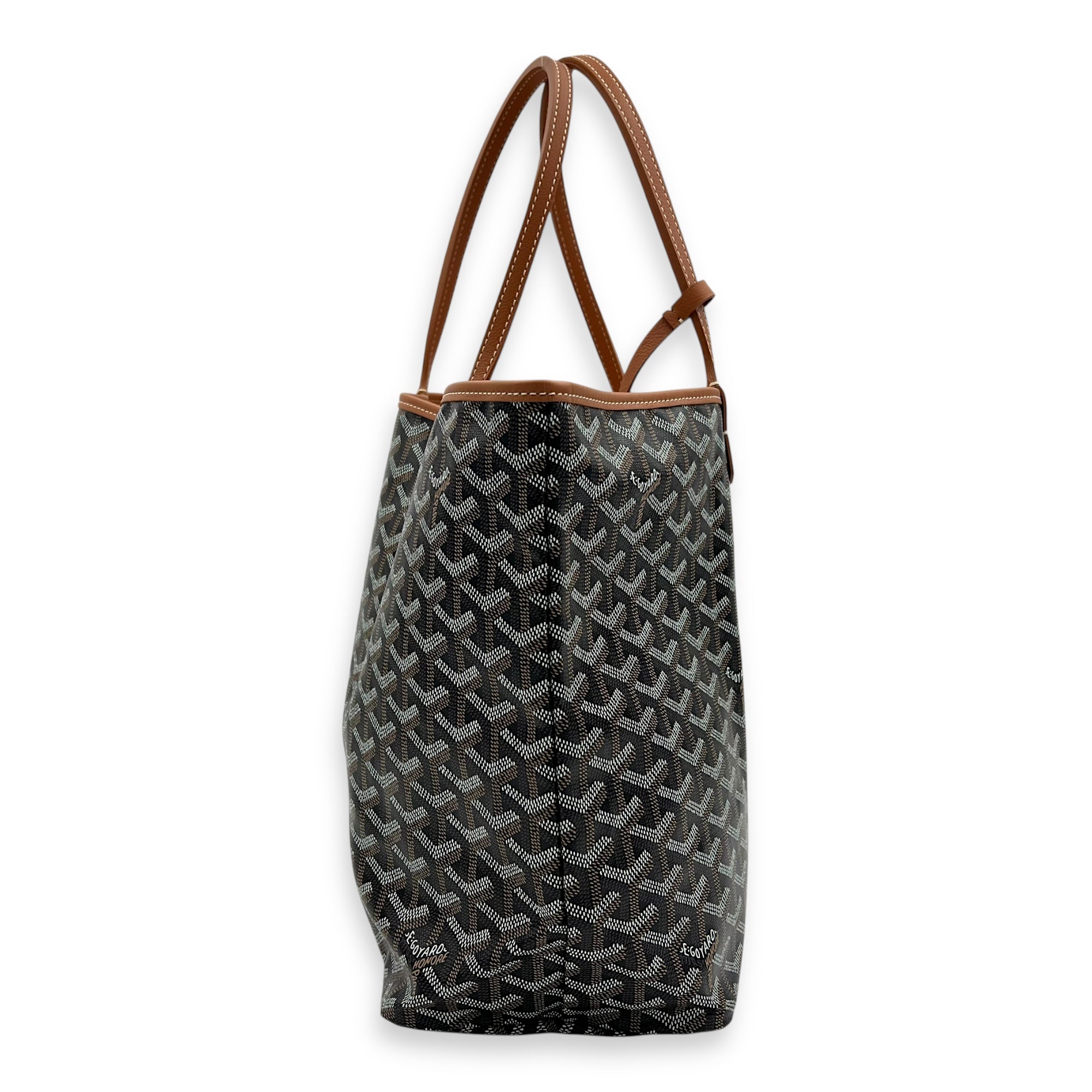 Saint Louis PM Brown Tote Bag in Coated Canvas, Silver hardware - Image 4