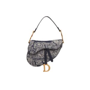 Saddle Bag Blue Toile de Jouy Reverse