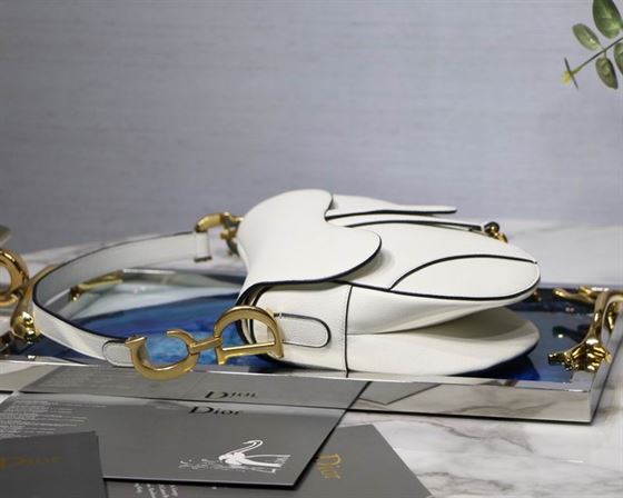 Saddle Bag With Strap Latte Grained Calfskin - Image 6