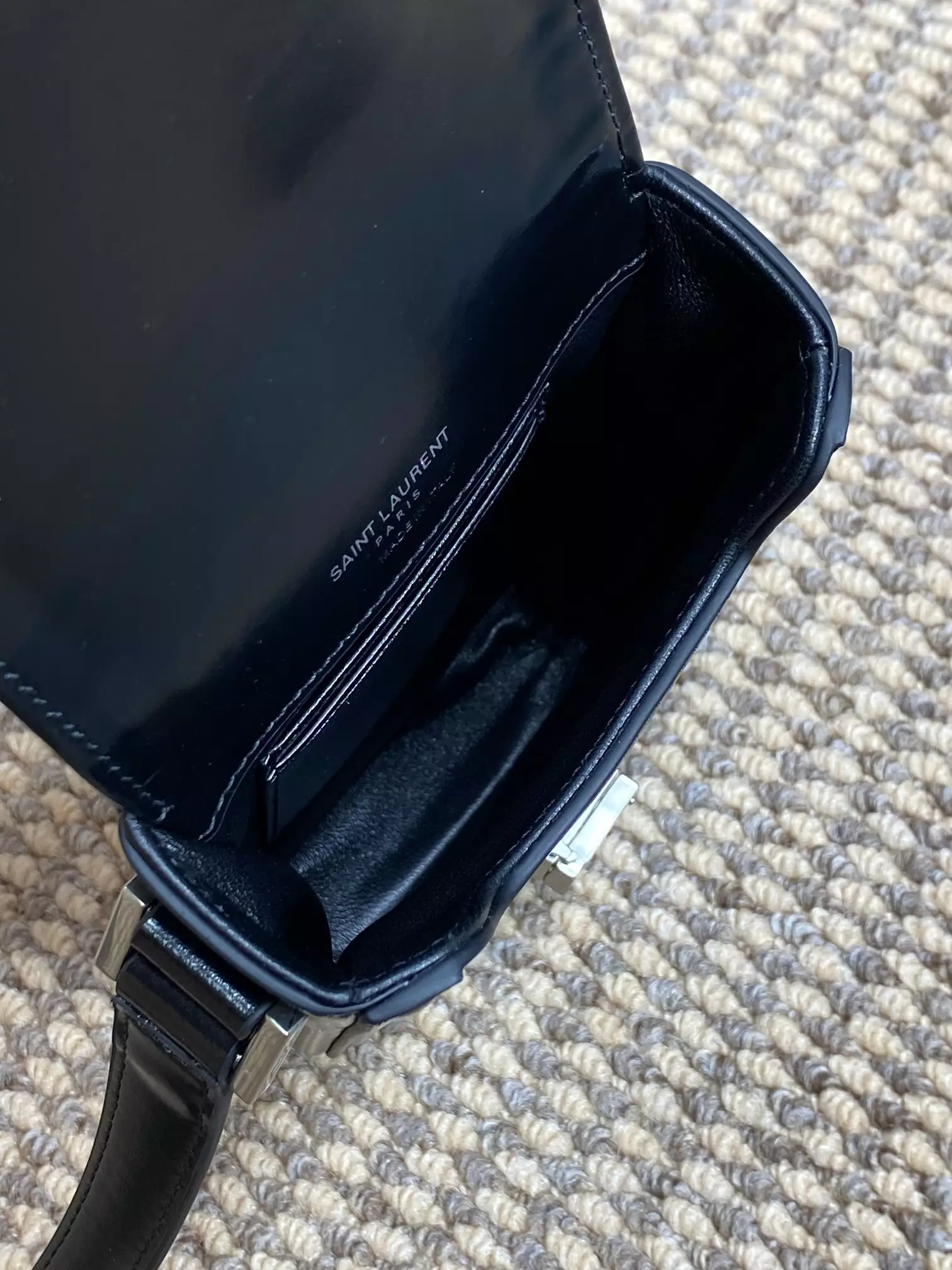 Solferino Mini in Black Smooth Leather - YB066 - Repbags.ru - Image 9