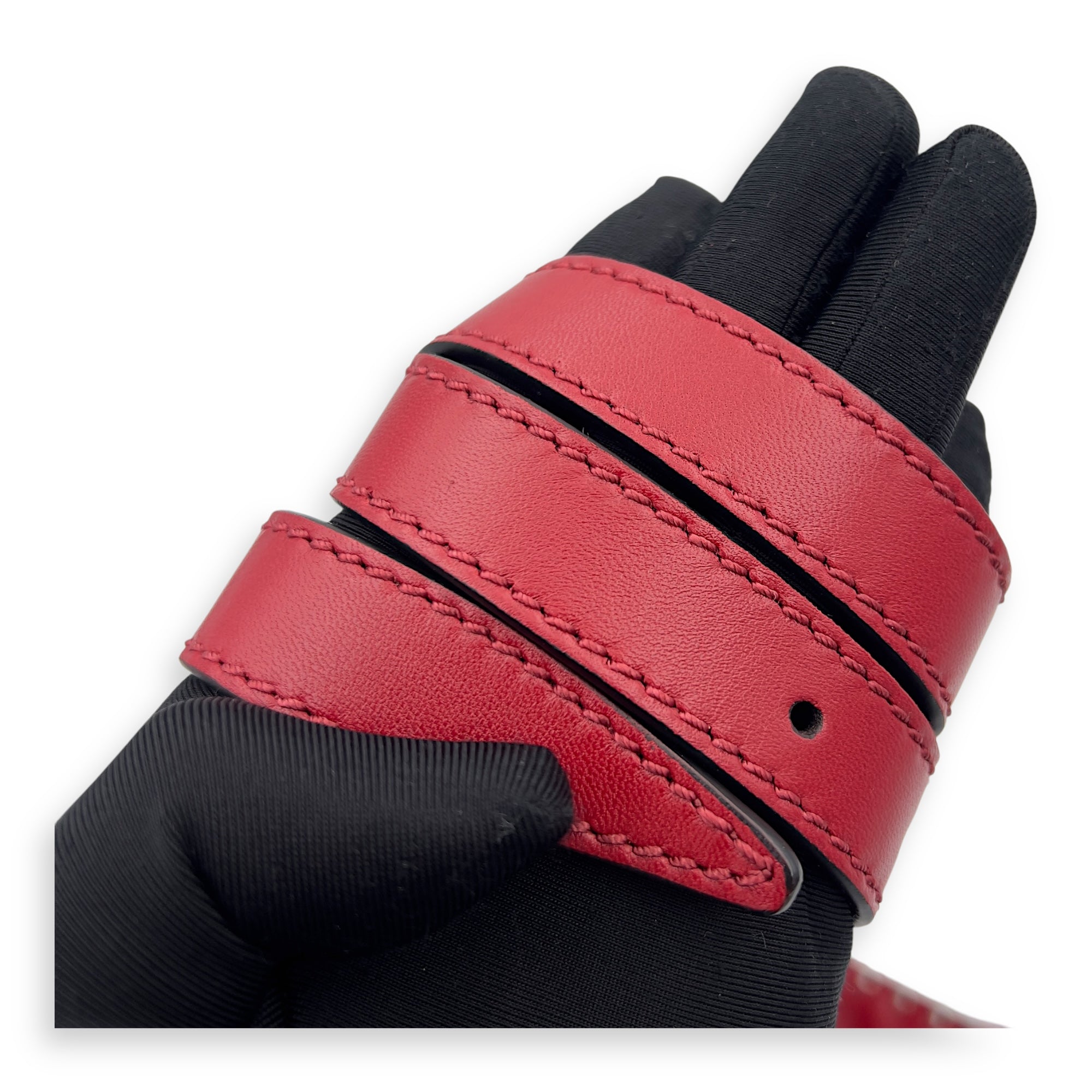 Rockstud Belt Bag Red in Calfskin, Lacquered Metal hardware - Image 16