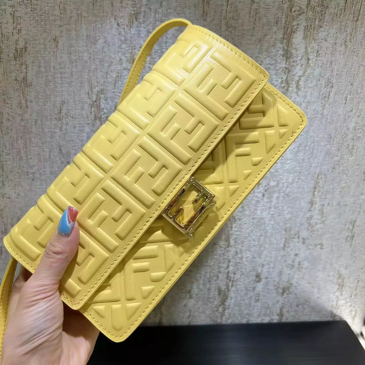 Wallet On Chain Baguette Black Nappa Leather - Repbags.ru - Image 3