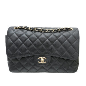 Chanel Black CC Classic Double Flap Jumbo Bag