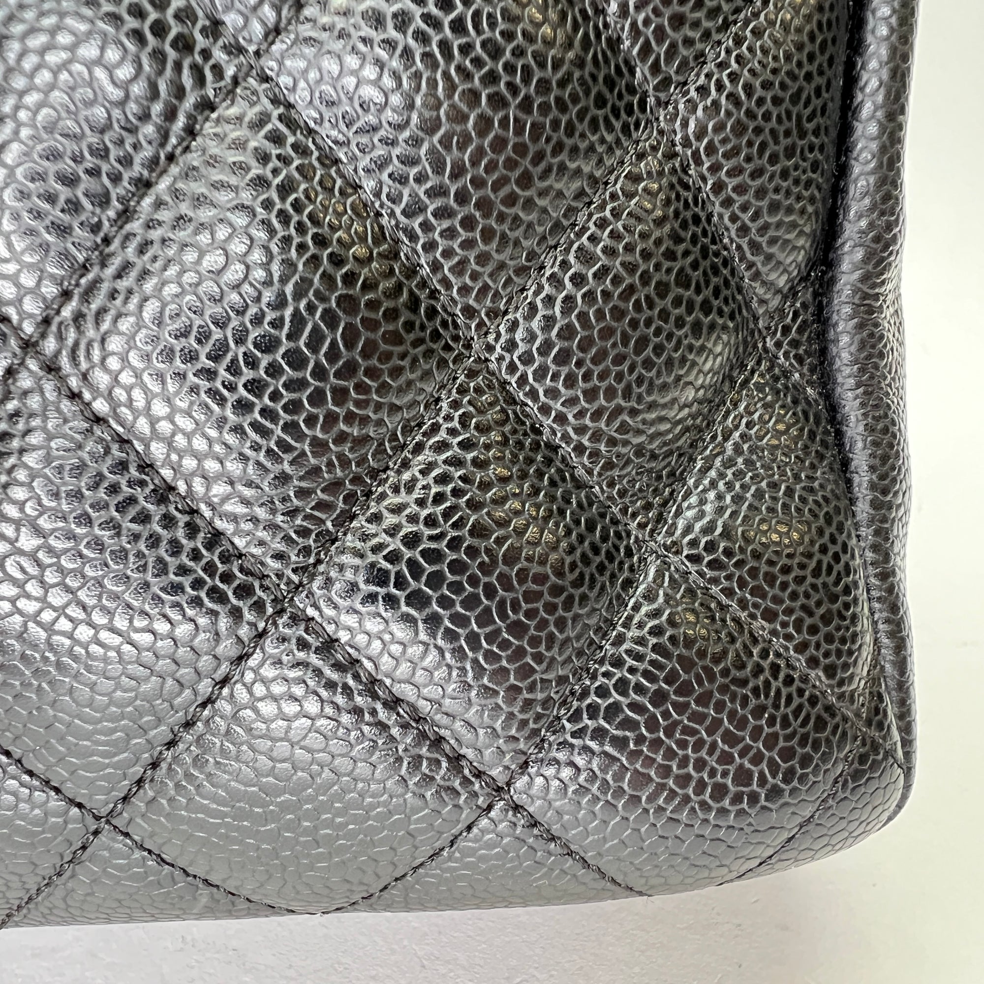 GST Black Tote Bag in Caviar Leather, Gold hardware - Image 8