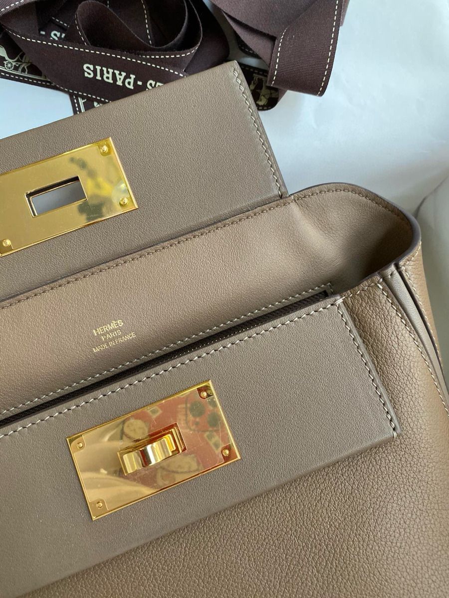 Hermes 24/24 Mini 21 Handmade Bag in Beige Weimar Evercolor Leather - Image 7