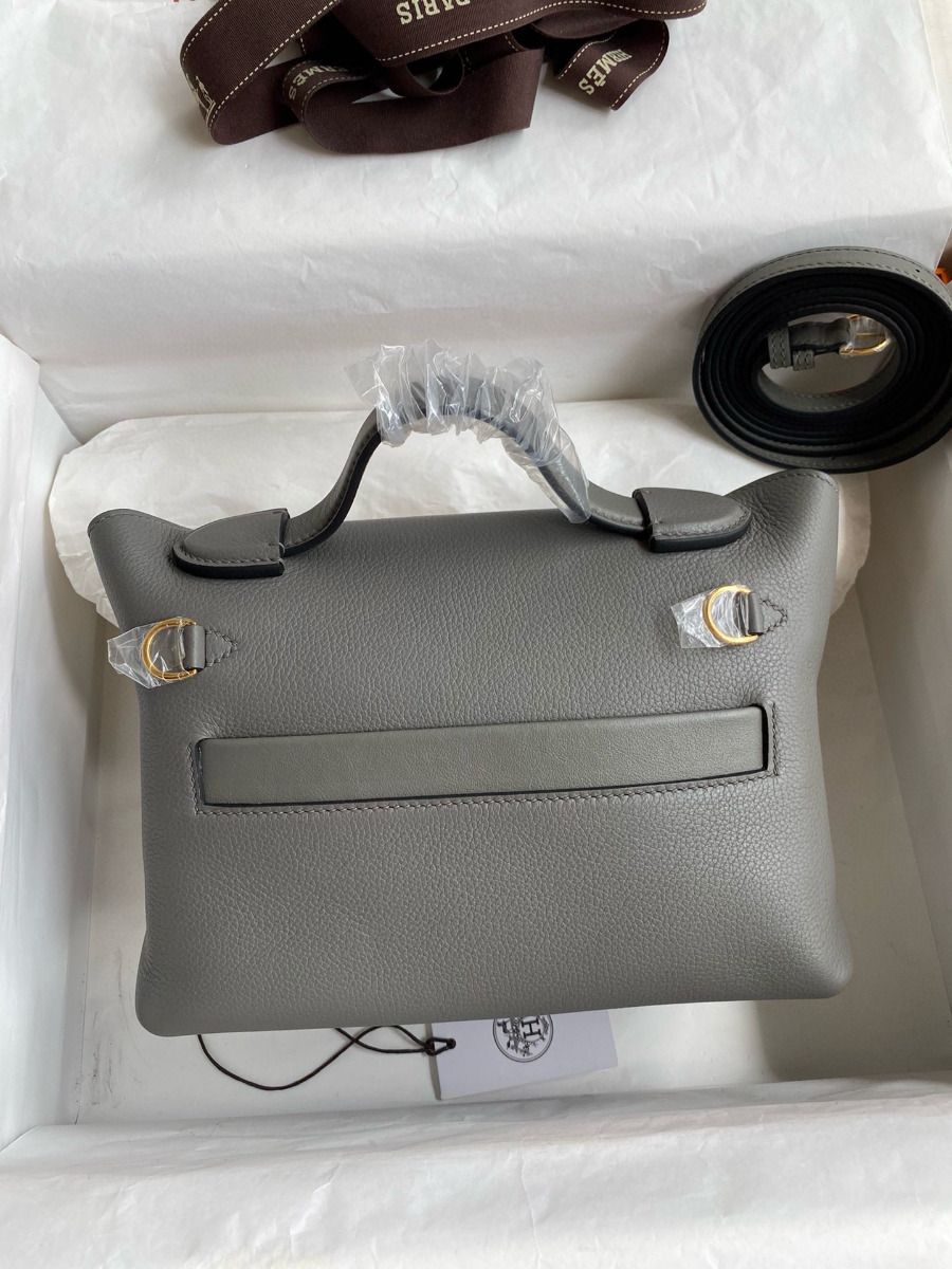 Hermes 24/24 Mini 21 Handmade Bag in Gris Meyer Evercolor Leather - Image 3