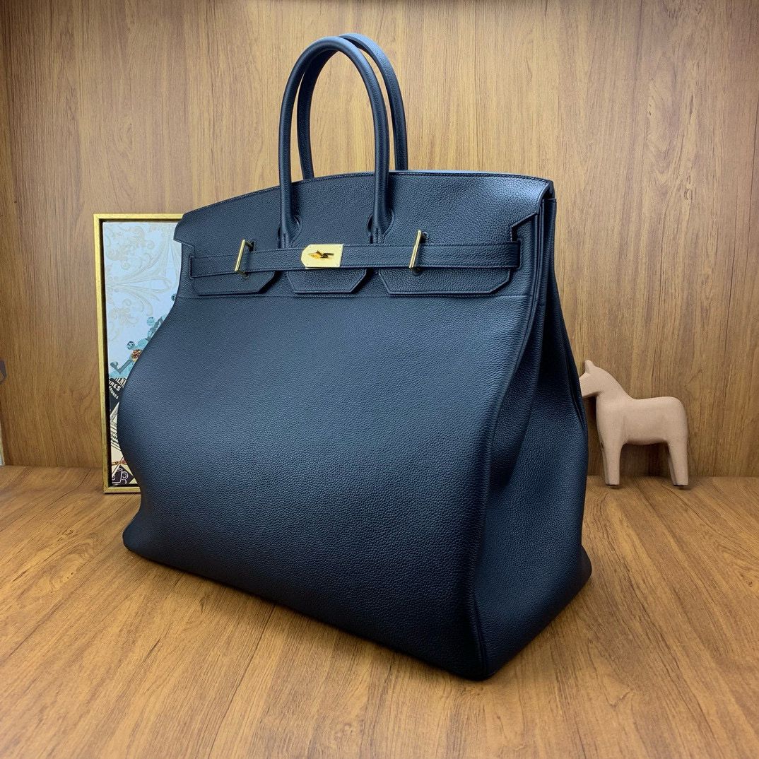 Hermes Birkin HAC 50 Handmade Bag in Black Clemence Leather - Image 4