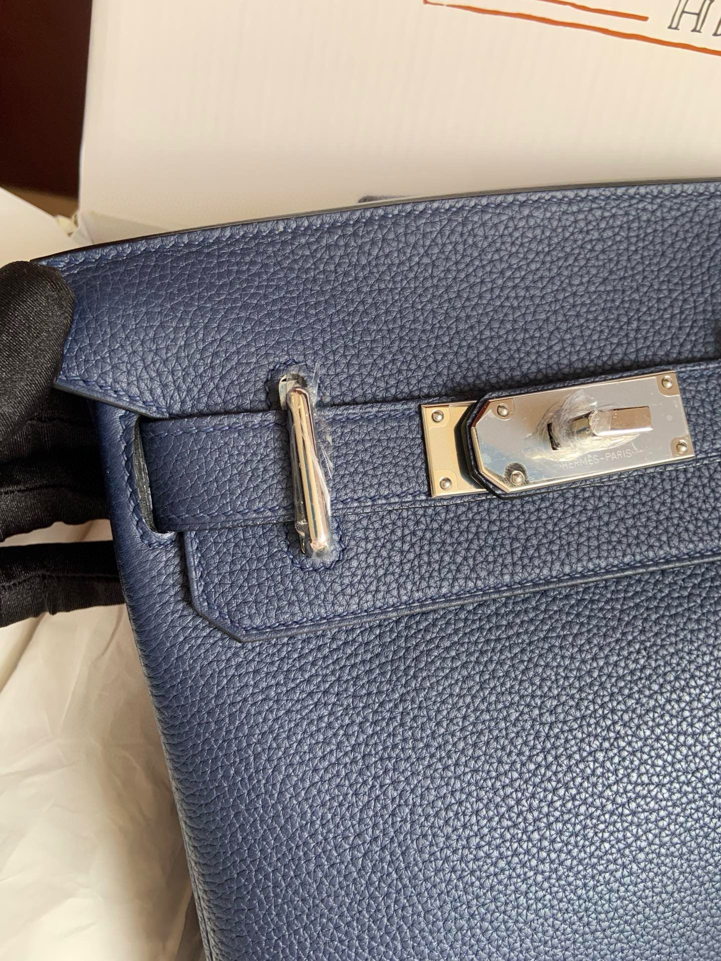 Hermes Hac a Dos PM Backpack in Blue Saphir Clemence Leather - Image 6