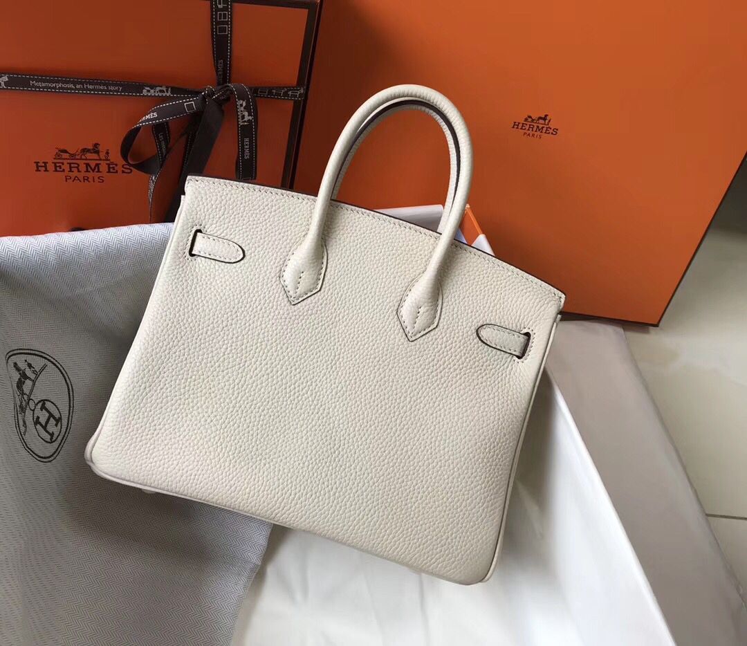 Hermes Birkin 25cm Bag In Beton Clemence Leather GHW - Image 4