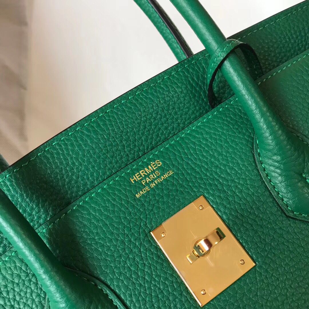 Hermes Birkin 30cm Bag In Vert Vertigo Clemence Leather GHW - Image 7