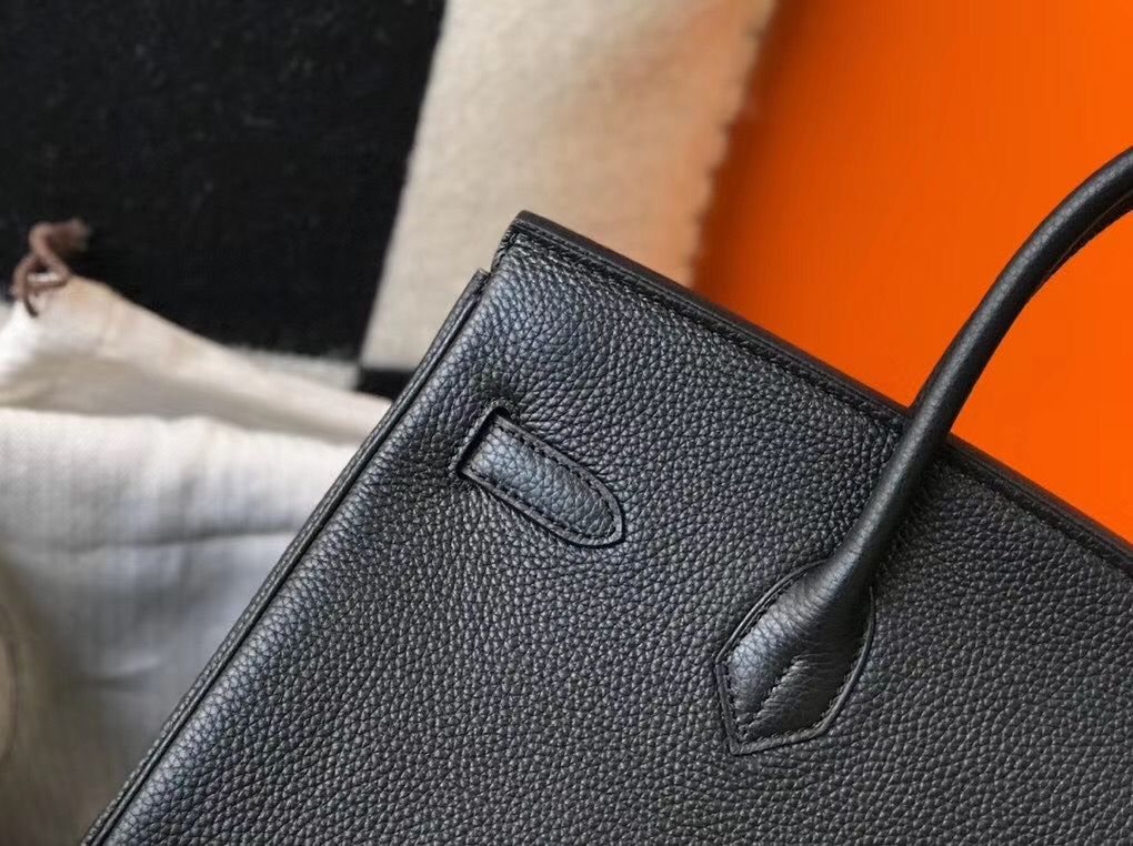 Hermes Birkin 30cm Bag In Black Clemence Leather PHW - Image 5