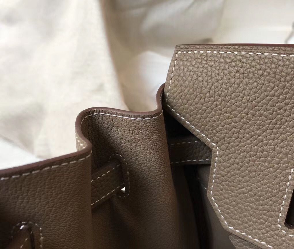 Hermes Birkin 30cm Bag In Taupe Clemence Leather GHW - Image 8
