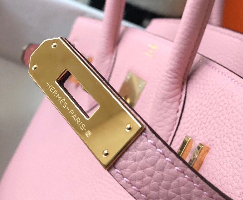 Hermes Birkin 35cm Bag In Pink Clemence Leather GHW - Image 7