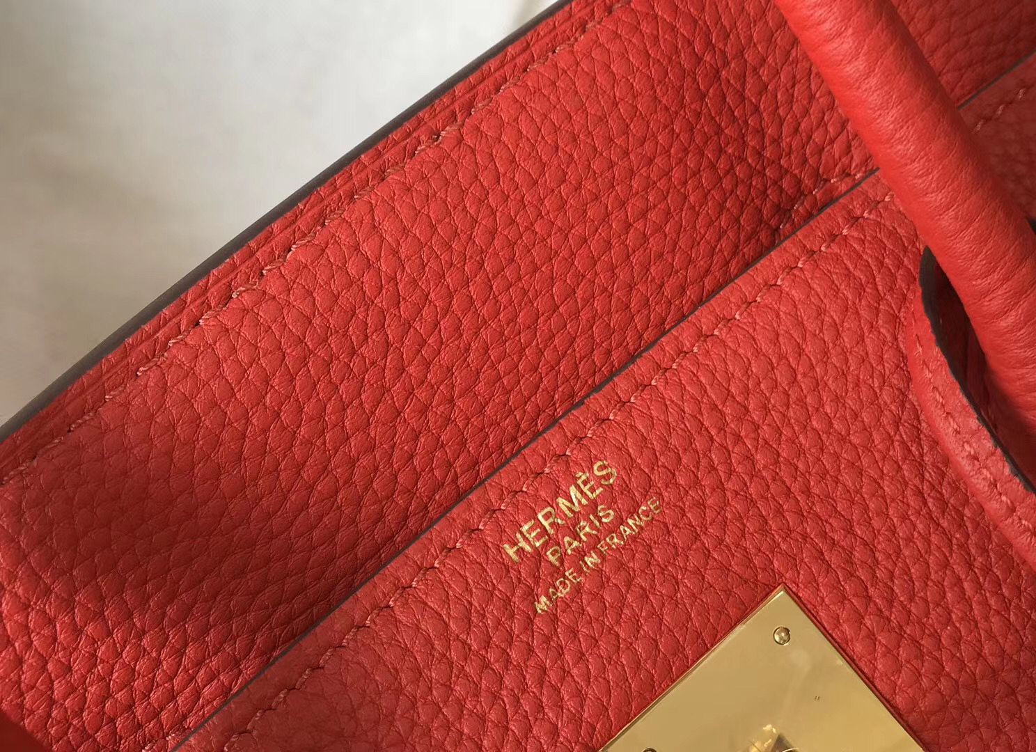 Hermes Birkin 35cm Bag In Red Clemence Leather GHW - Image 6