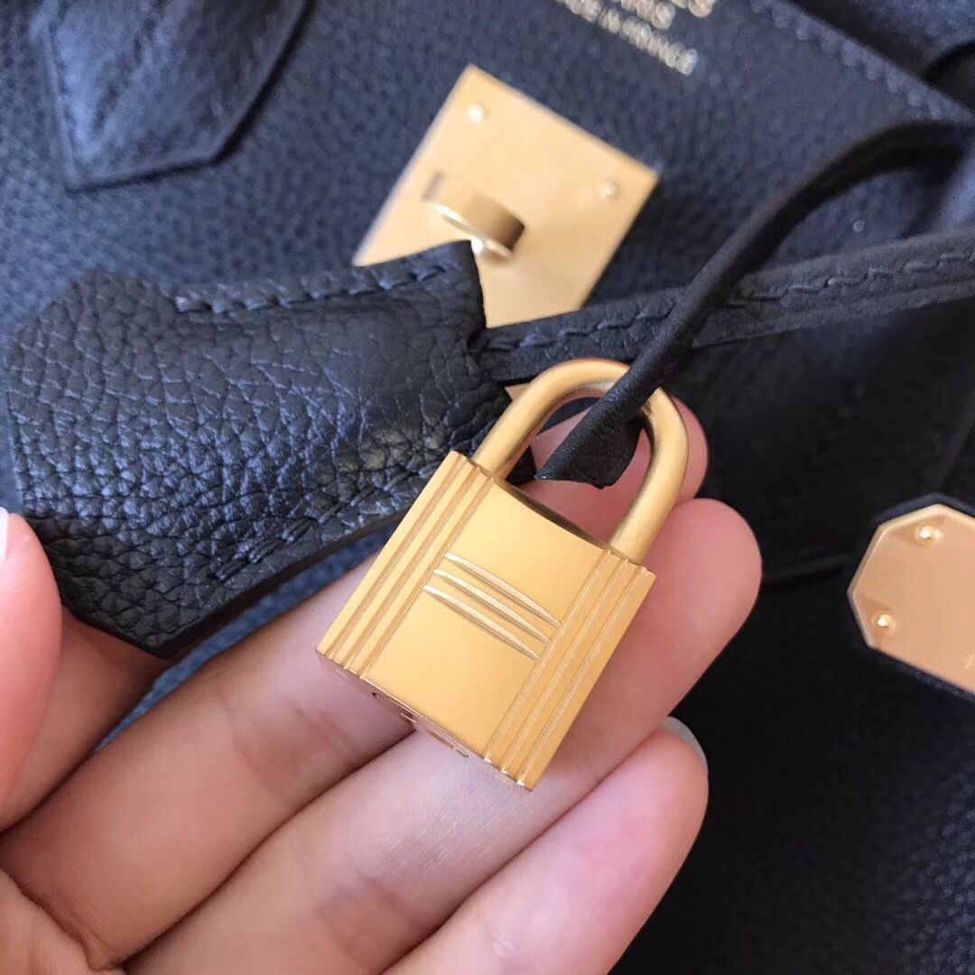 Hermes Birkin 30 Handmade Bag In Black Clemence Leather - Image 5