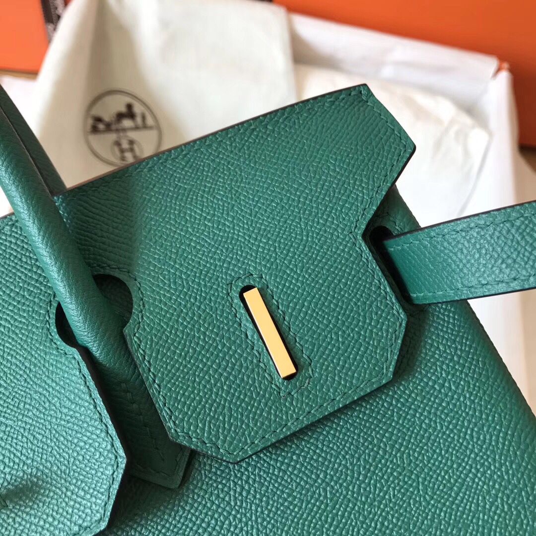 Hermes Birkin 30 Handmade Bag In Malachite Epsom Leather - Image 6