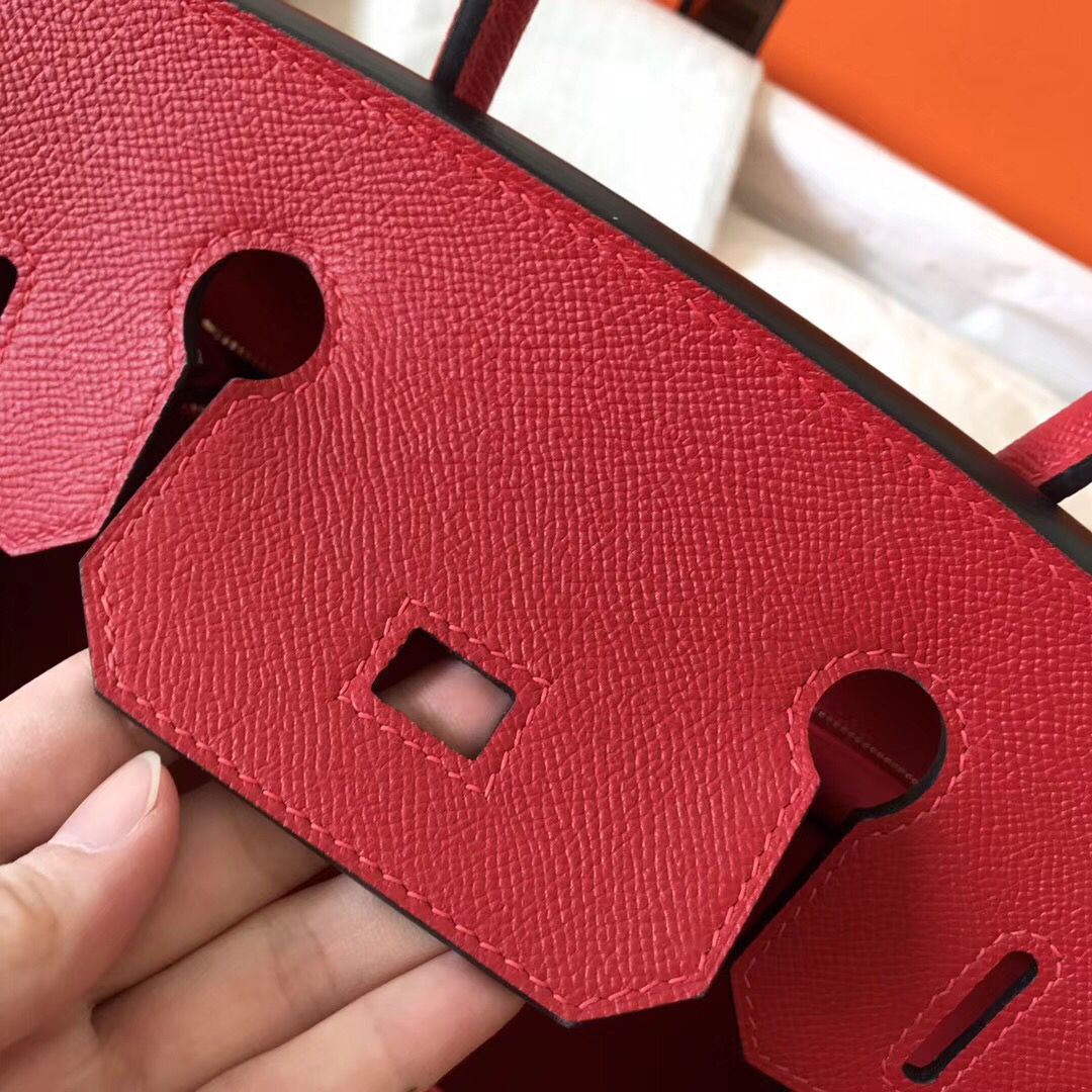 Hermes Birkin 30 Handmade Bag In Red Epsom Leather - Image 5