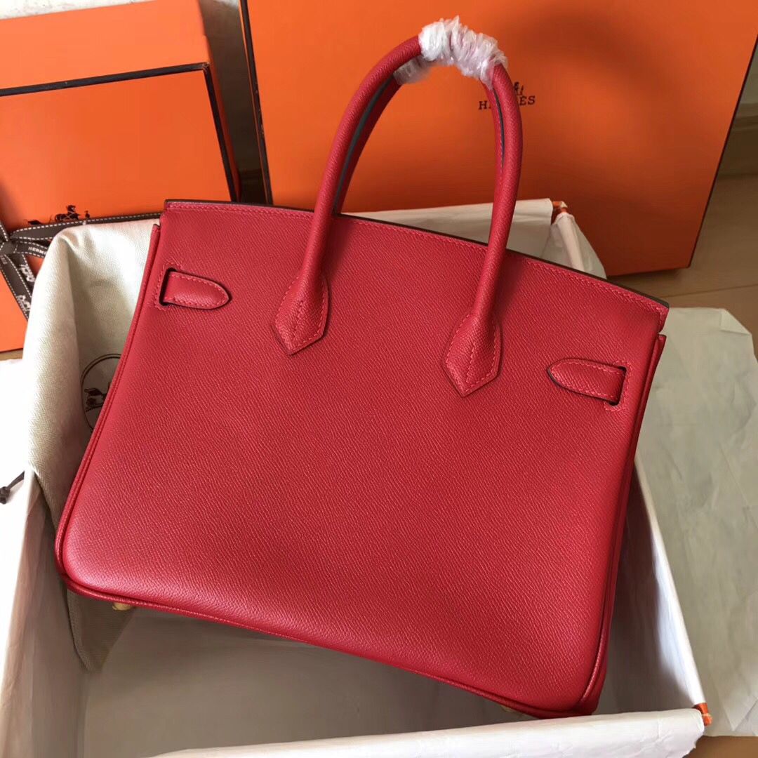 Hermes Birkin 30 Handmade Bag In Red Epsom Leather - Image 7