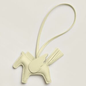 Hermes Rodeo Pegase PM Bag Charm in Jaune Milton Lambskin