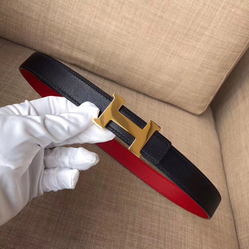 Hermes Mini Constance 24mm Reversible Belt Black/Red - Image 4