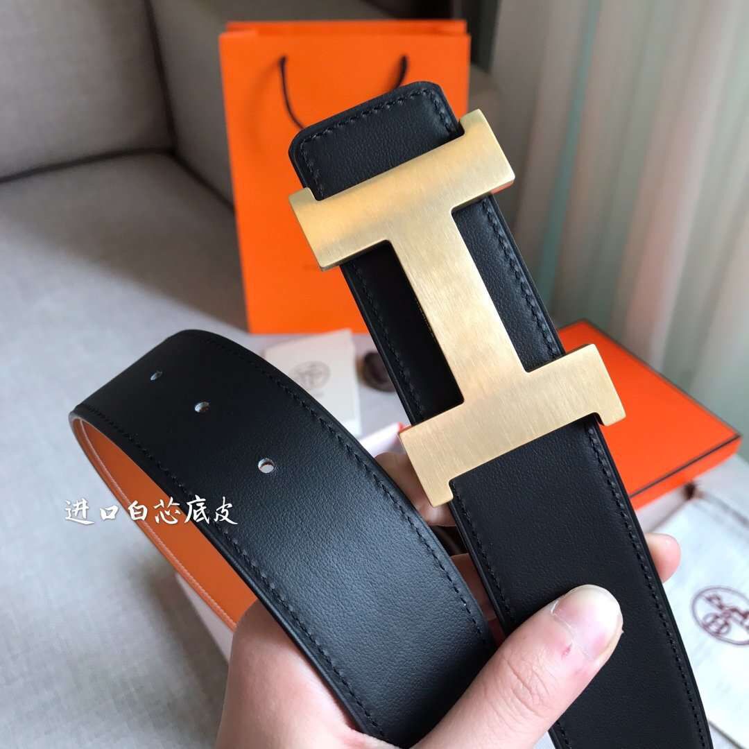 Hermes Constance 2 Belt Buckle & Gold/Noir Swift 42MM Strap - Image 3