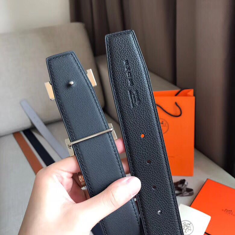 Hermes Constance Belt Buckle & Black Clemence 38 MM Strap - Image 5