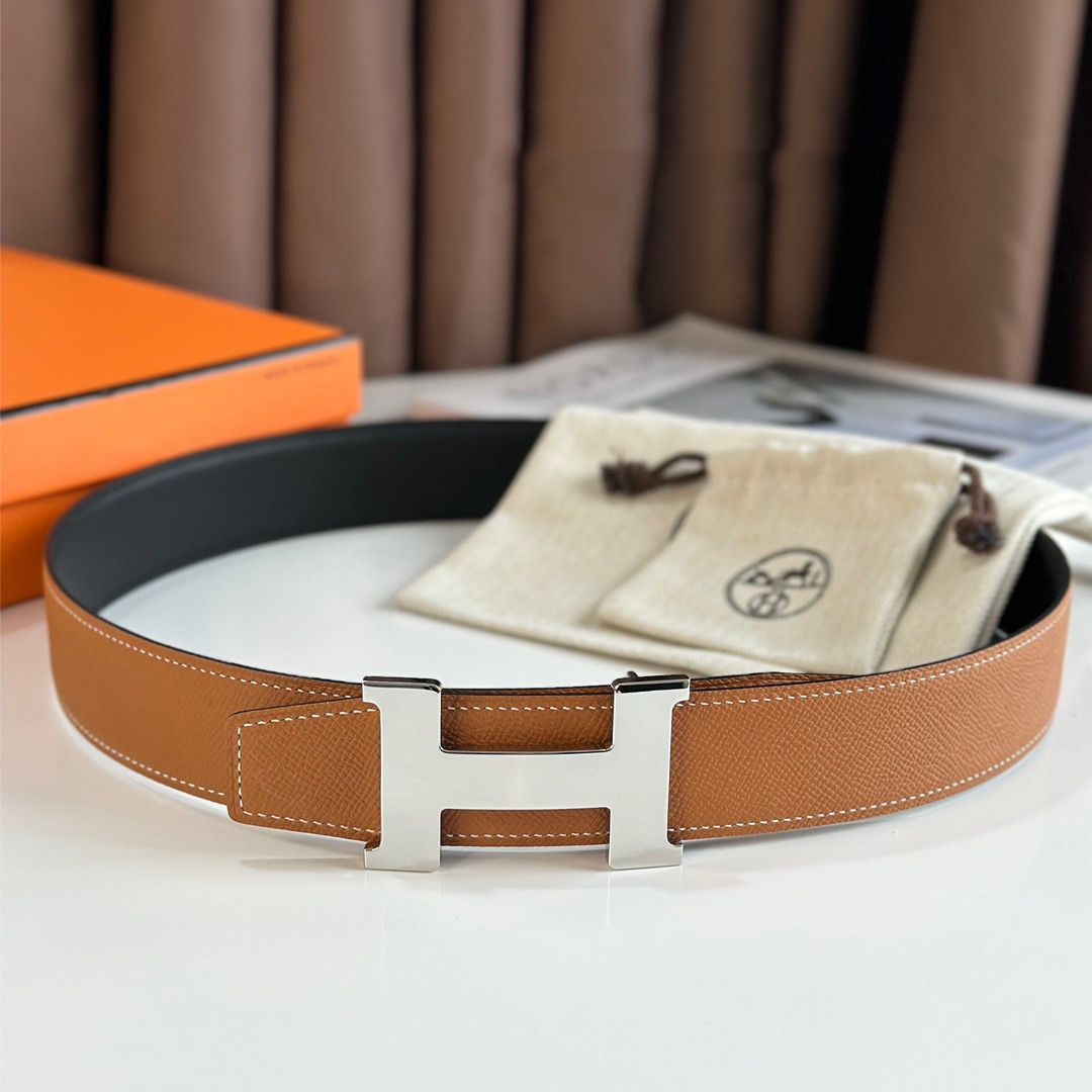 Hermes Constance Reversible Belt 38MM in Gold Epsom Calfskin - Image 3