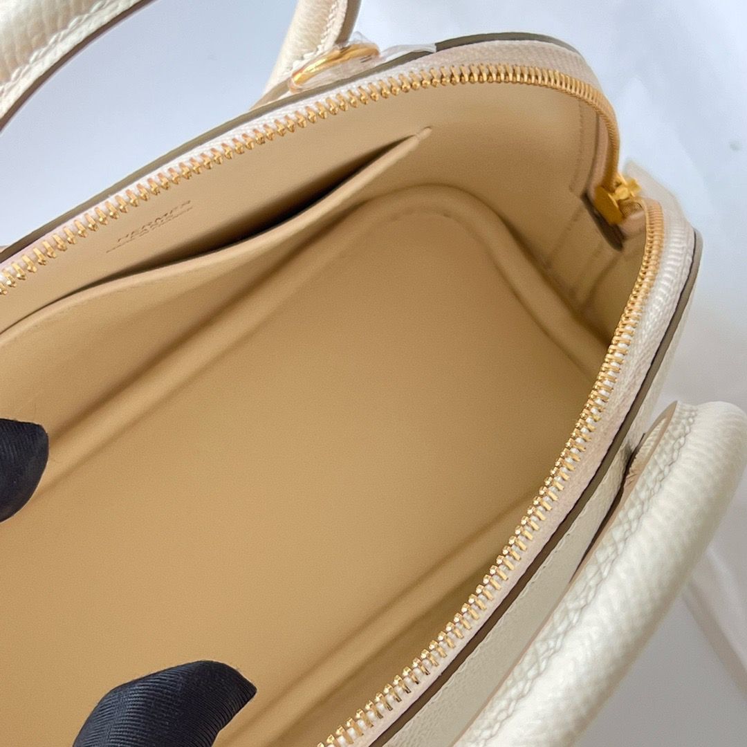 Hermes Bolide 1923 Mini Handmade Bag In Craie Epsom Calfskin - Image 9
